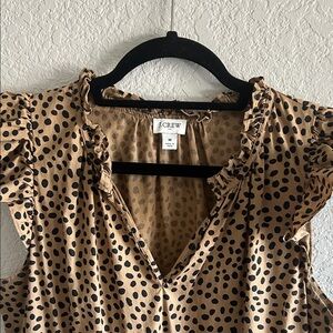 J. Crew Factory Brown Polka Dot Midi Dress